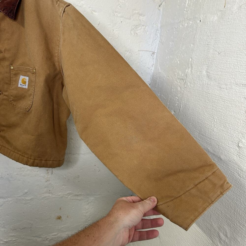 Y2K Cropped Carhartt Blanket-Lined Chore Coat “Brown” C001 - Picture 6 of 13